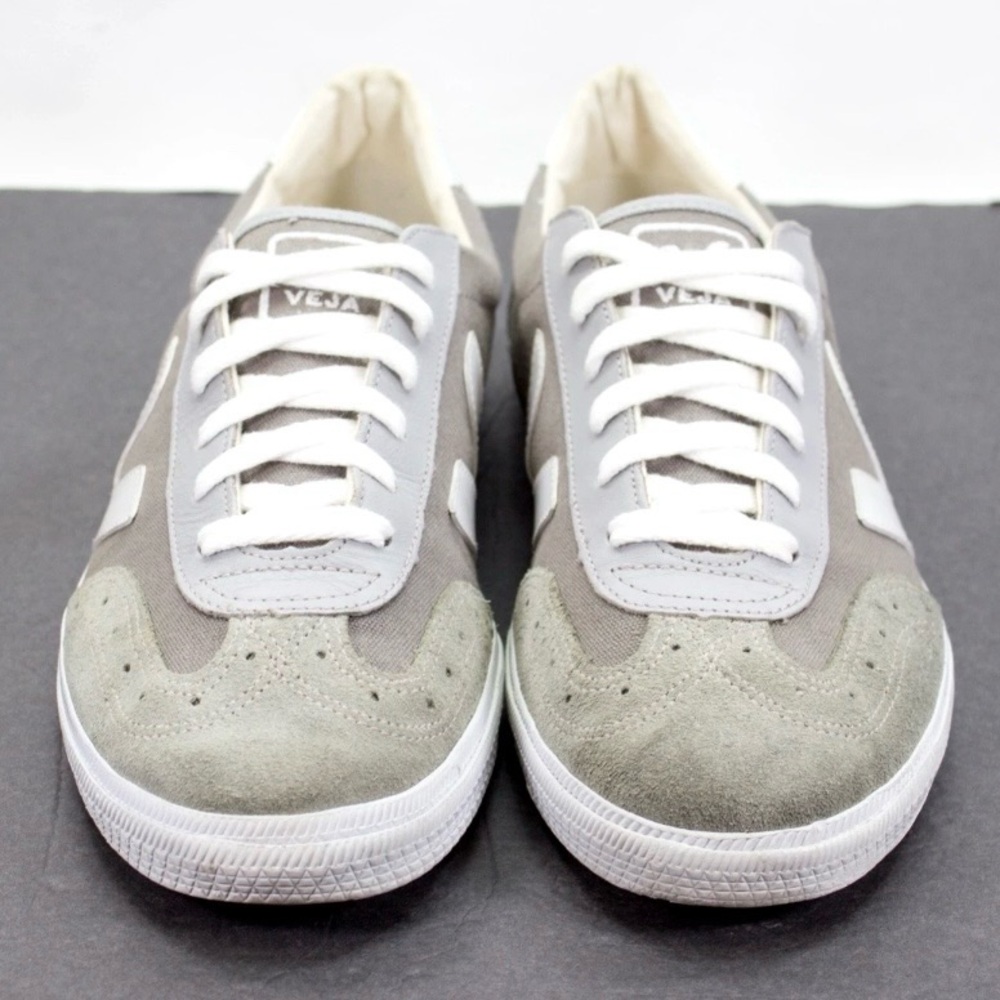 Veja Volley O.T. Bastille Mens Sz US 11 Gray Suede Canvas Lace Up Shoes Sneakers - Picture 6 of 11